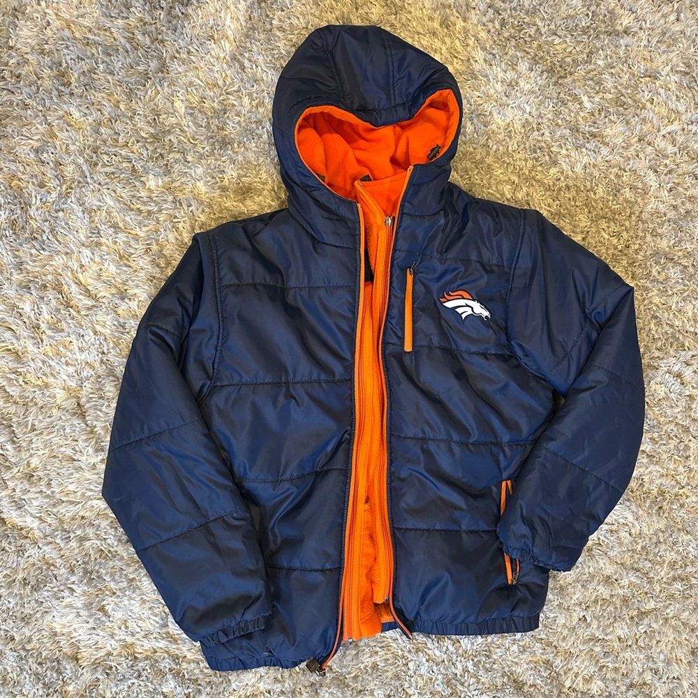 Denver Broncos NFL Pro Line Full Zip Puffer Jacket